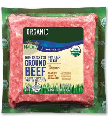 nutrition facts for 1 Lb of Beef (Ground Beef - 93% lean)