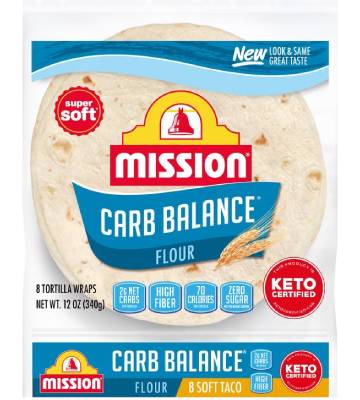 nutrition facts for 1 Tortilla of Mission Low Carb Tortilla (2g Net Carb Version)