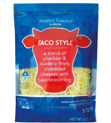 nutrition facts for 1 Cup of Shredded Taco Cheese