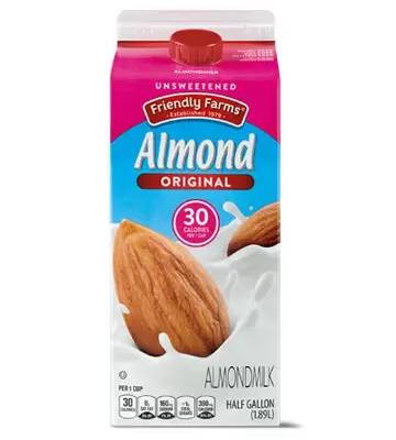 nutrition facts for 1 Cup of Almond Milk (Unsweetened)